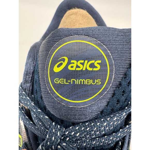 Asics Mens Gel-Nimbus 19 Running Shoes Size 9 Blue Neon Green Activewear Lace Up - Picture 2 of 16